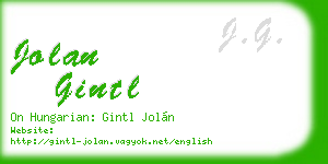 jolan gintl business card